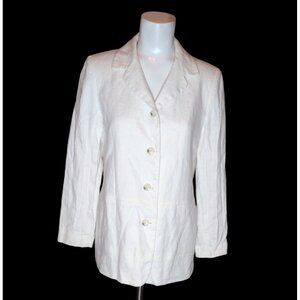 Harve Bernard Linen Blazer Jacket Size 4 Vintage White Beach Minimalist Ukraine
